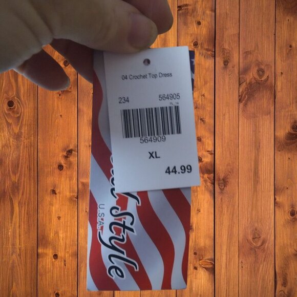 Cal Style Women's XL Sleeveless Crochet Top Dress Maxi Made in USA NWT - Picture 5 of 7